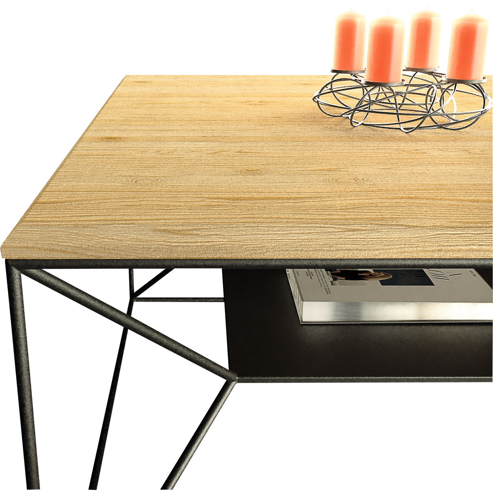 Salontisch Wilna Wildeiche massiv geölt 70 x 40 x 70 cm