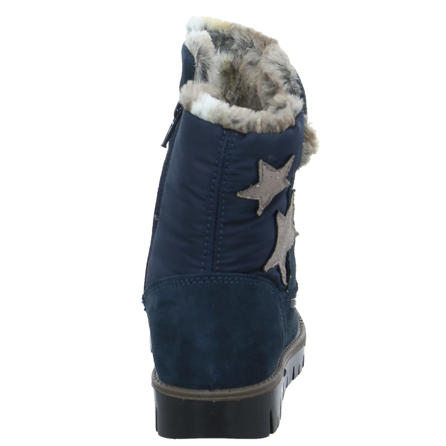 SCHUHENGEL Kleinkinder-Winterstiefel Dunkelblau Leder  Stiefelette
