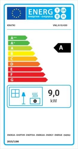 Kratki Kamineinsatz VNL 610/430 links Hebetür 9 kW Kamin Kaminofen Heizeinsatz