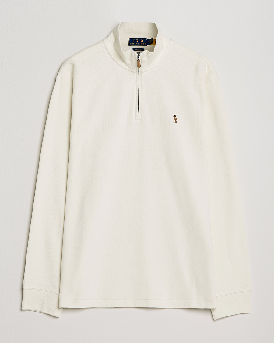 Polo Ralph Lauren Double Knit Jaquard Half Zip Sweater Parchment Cream
