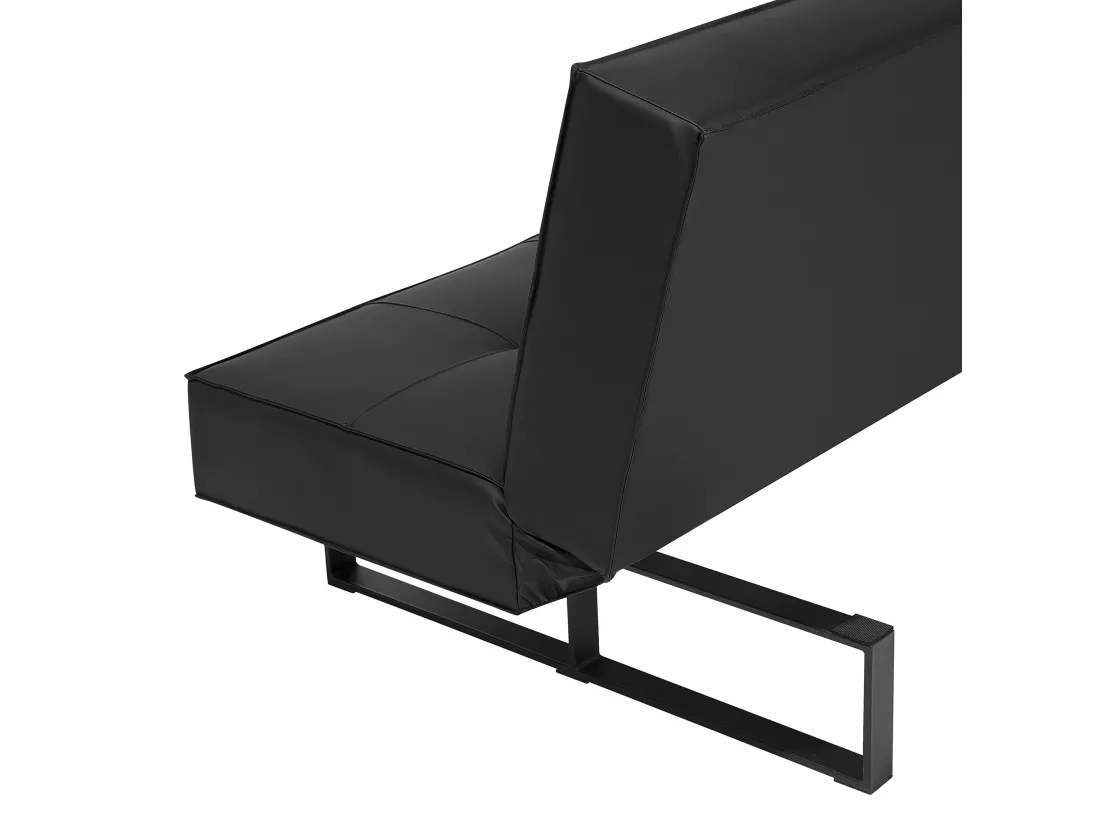 Canapé convertible 3 places en cuir PU noir DERBY PETIT