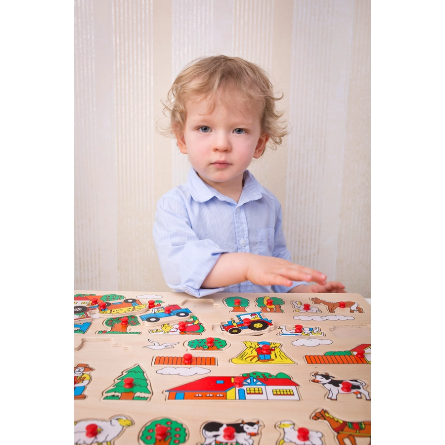 Bino Holz - Steckpuzzle Bauernhof, maxi