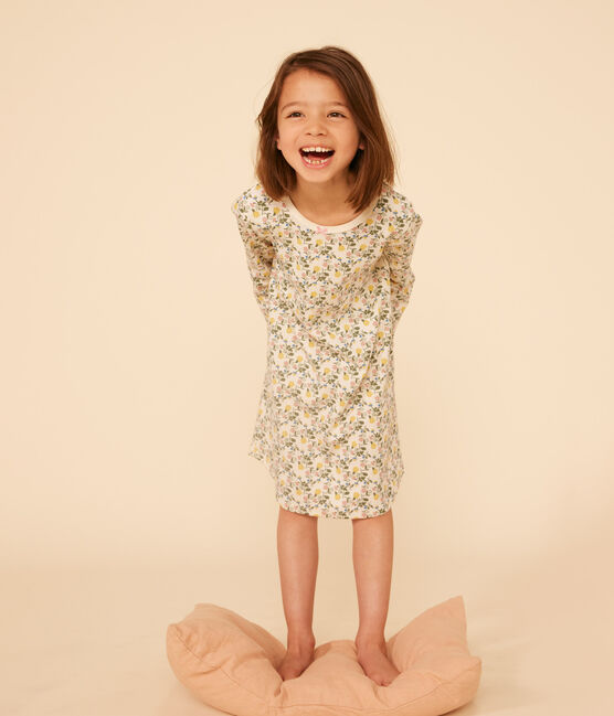 Chemise de nuit en coton motif fleurs enfant