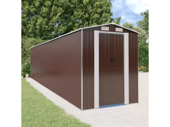 Abri de jardin Marron foncé 192x855x223 Acier galvanisé