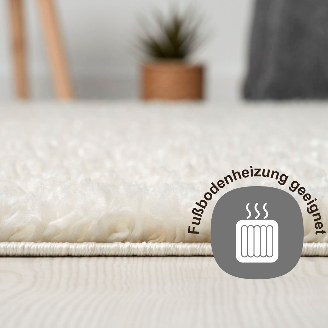 GOODproduct Hochflor-Bettumrandung »Banji« Höhe 37 mm 3 tlg. Uni Farben, weich und flauschig, auch als Läufer & in rund erhältlich