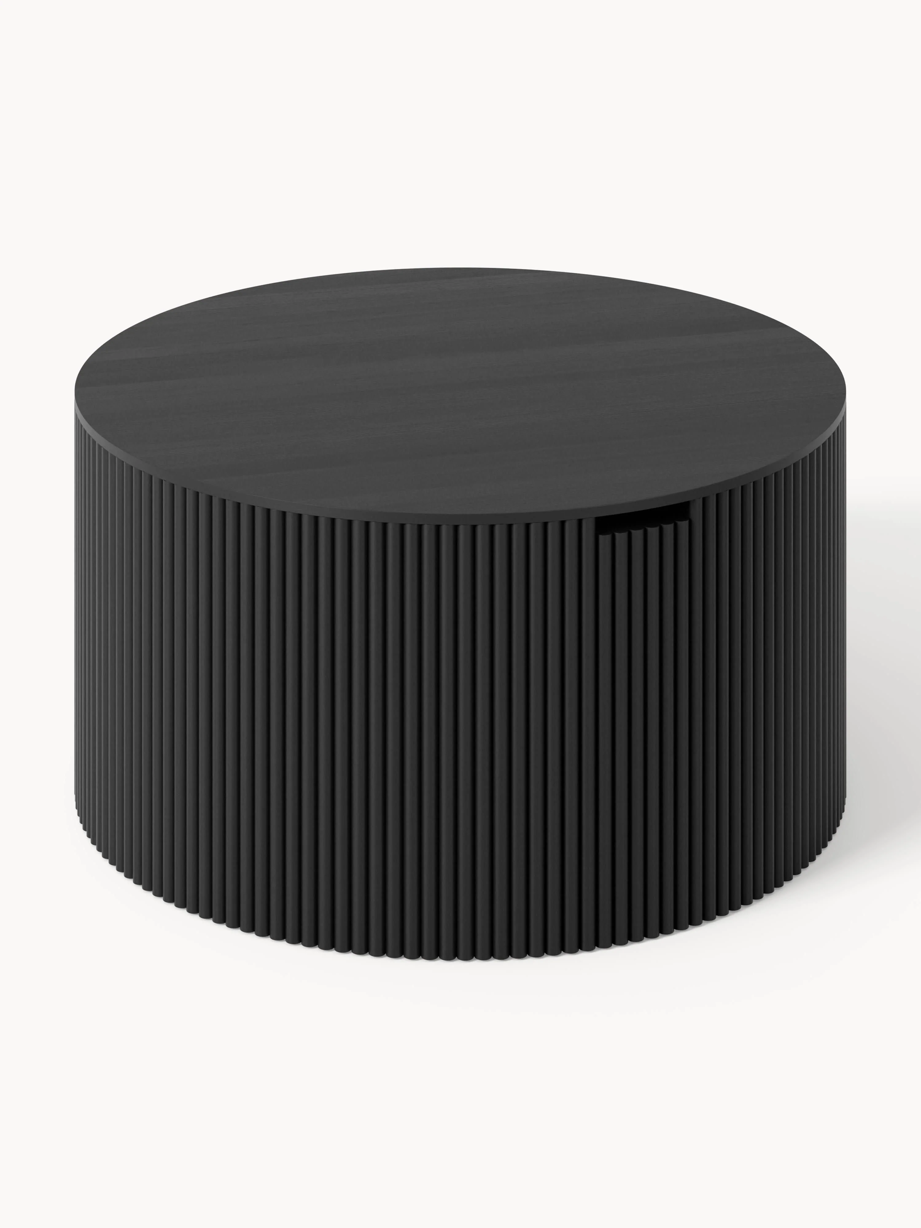 Ronde houten salontafel Nele met opbergruimte