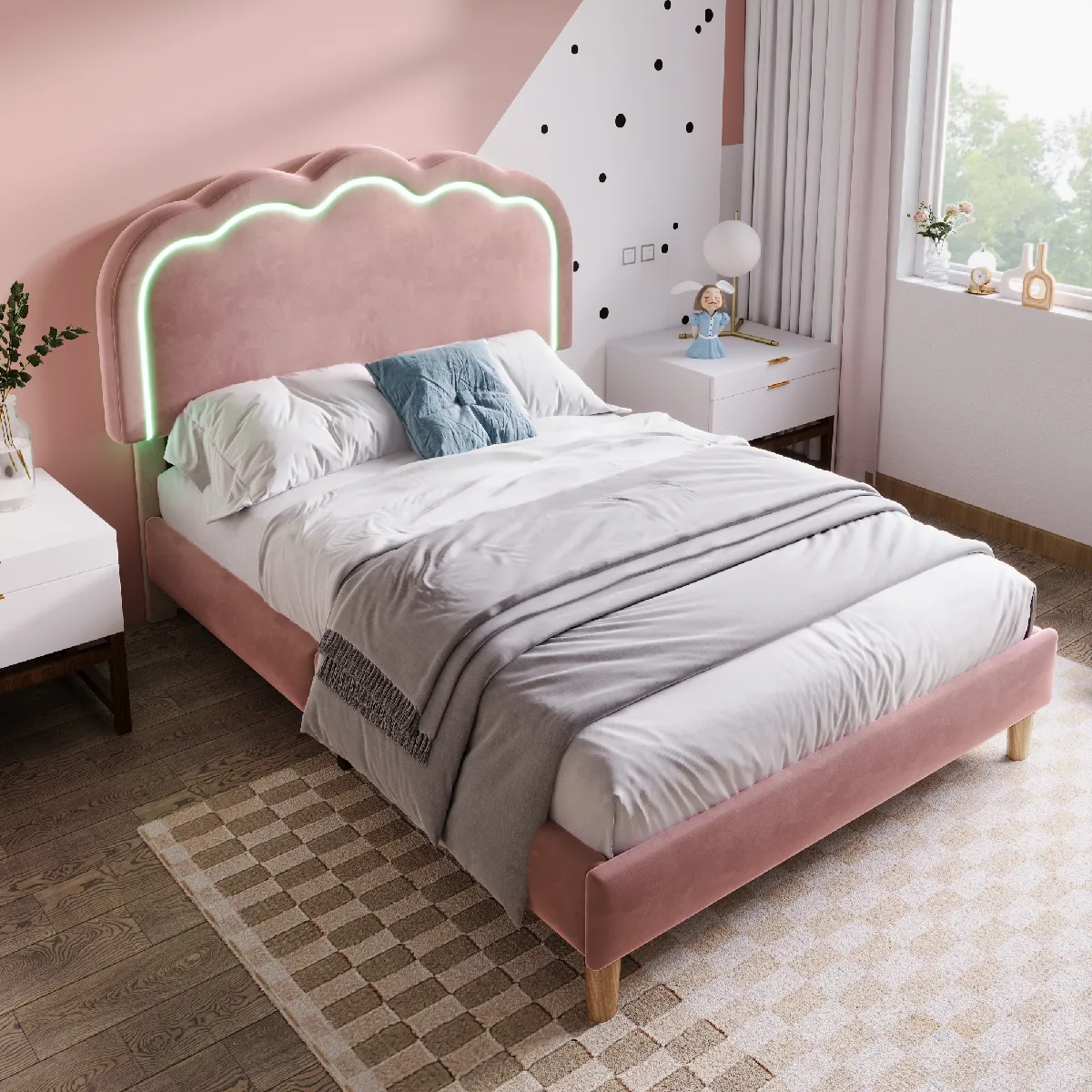 KOMHTOM Lit LED - Rose 90x200 cm
