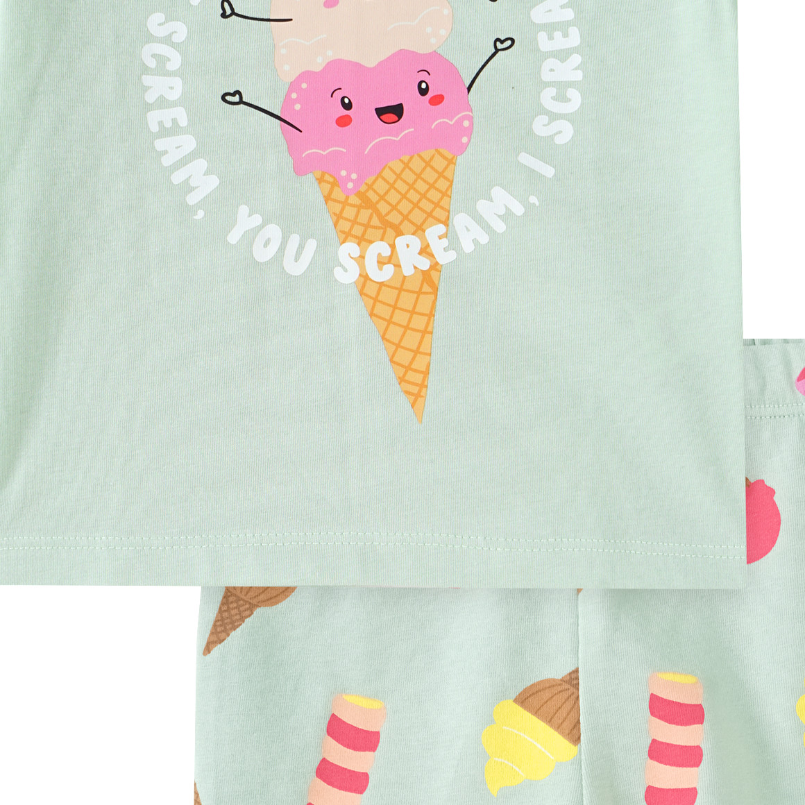 Topomini Baby T-Shirt und Radler im Set hellgrün / bunt