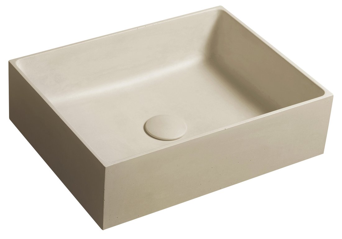 Sapho Formigo betonnen wastafel 47.5x36.5cm geel