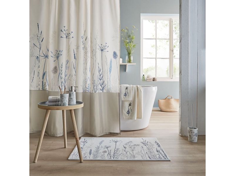 Kleine Wolke Duschvorhang Savannah 180 x 200 cm, Beige/Weis Badewannenvorhang