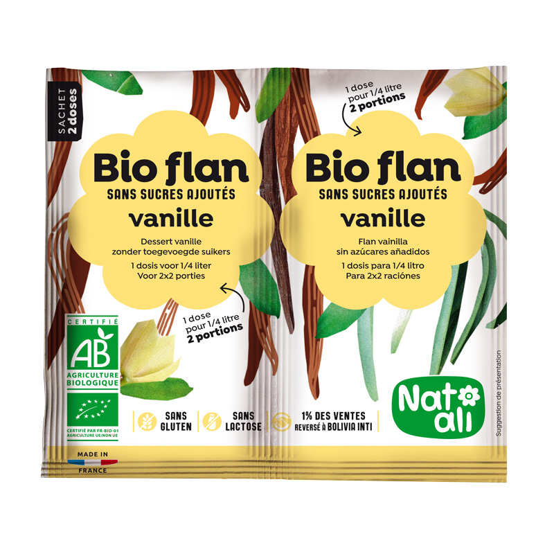 Bio Flan parfum vanille sans sucres ajoutés