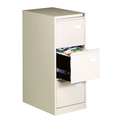 Classeur métallique monobloc professionnel - 3 tiroirs - H102 x L41 x P62 cm - beige
