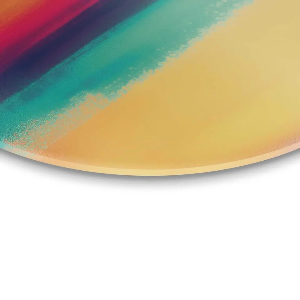 Glasschilderij Zonsondergang - Ø 70cm - Oranje