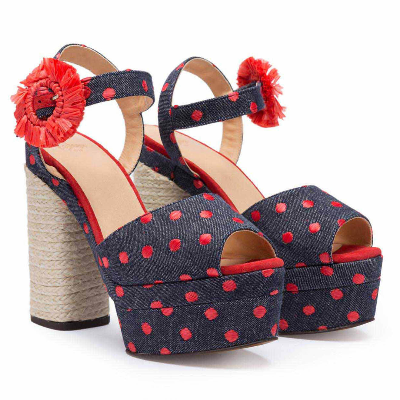 Castaner Sandales Acacia à pois rouges - Talon 14 cm