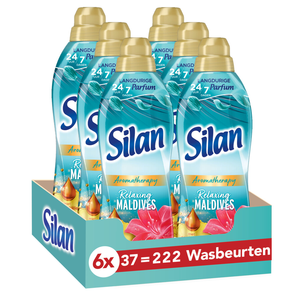 6x Silan Wasverzachter Aroma Therapy Relaxing Maldives 37 Wasbeurten851 ml