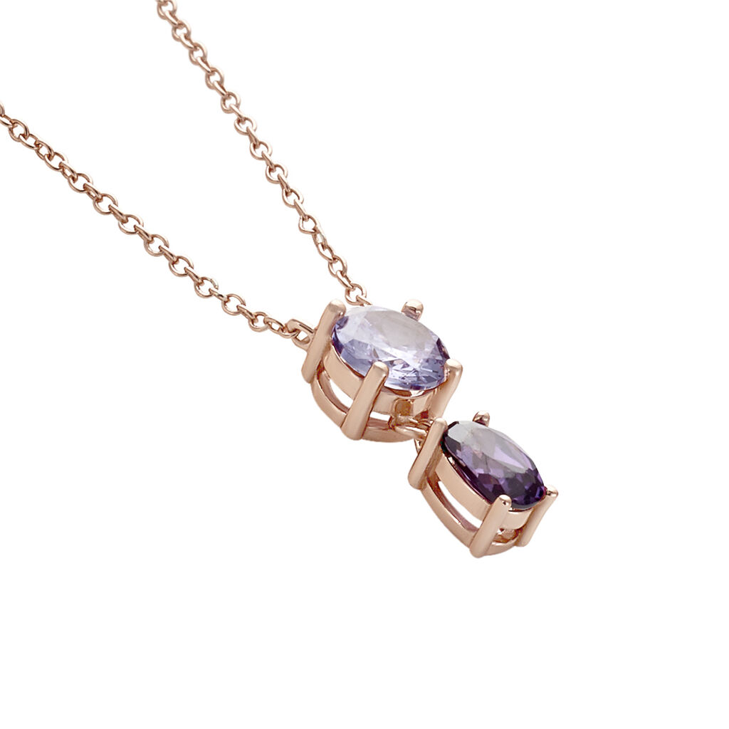 Collier Argent Rose Brenna Oxydes De Zirconium