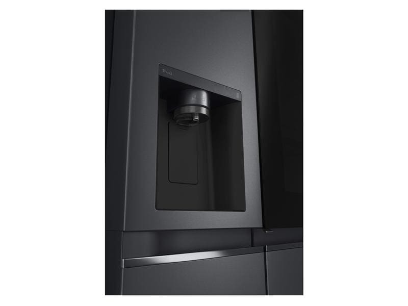 LG Foodcenter GSXV91MCLE Matte Black Side by Side Kühlgerät mit Fenster und Innenbeleuchtung