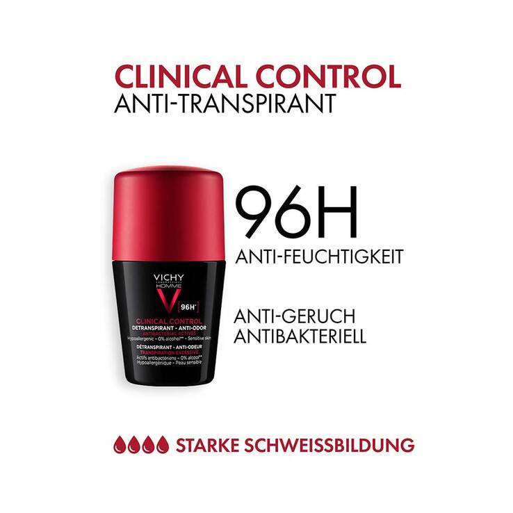 Vichy Homme Deo Clinical Control 96h Roll-on, 50 ml