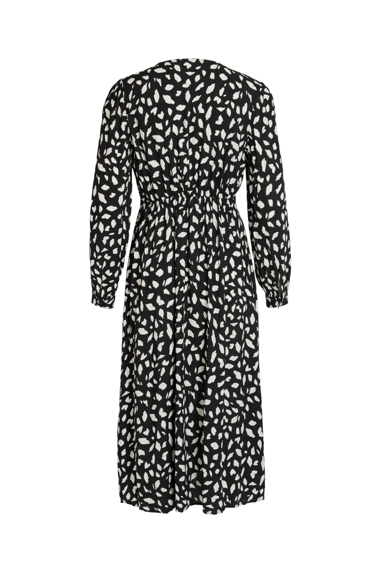 Vestido midi de manga comprida - Preto