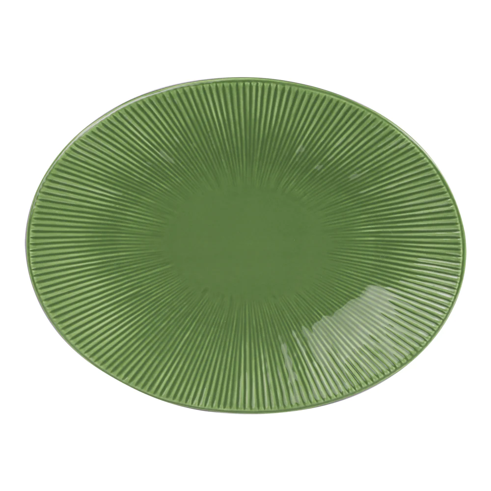 Plat ovale Bohem Vert 41,5x32 cm Table passion
