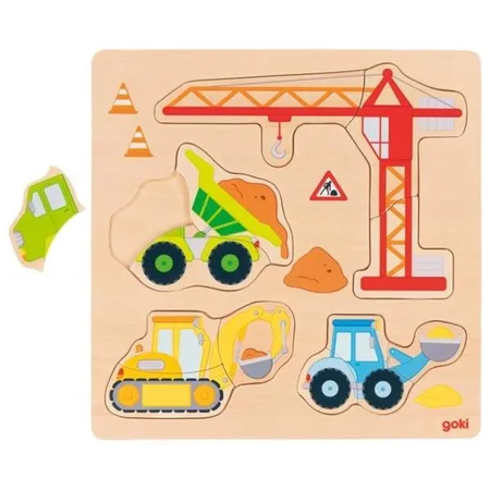 goki Einlegepuzzle Baufahrzeuge