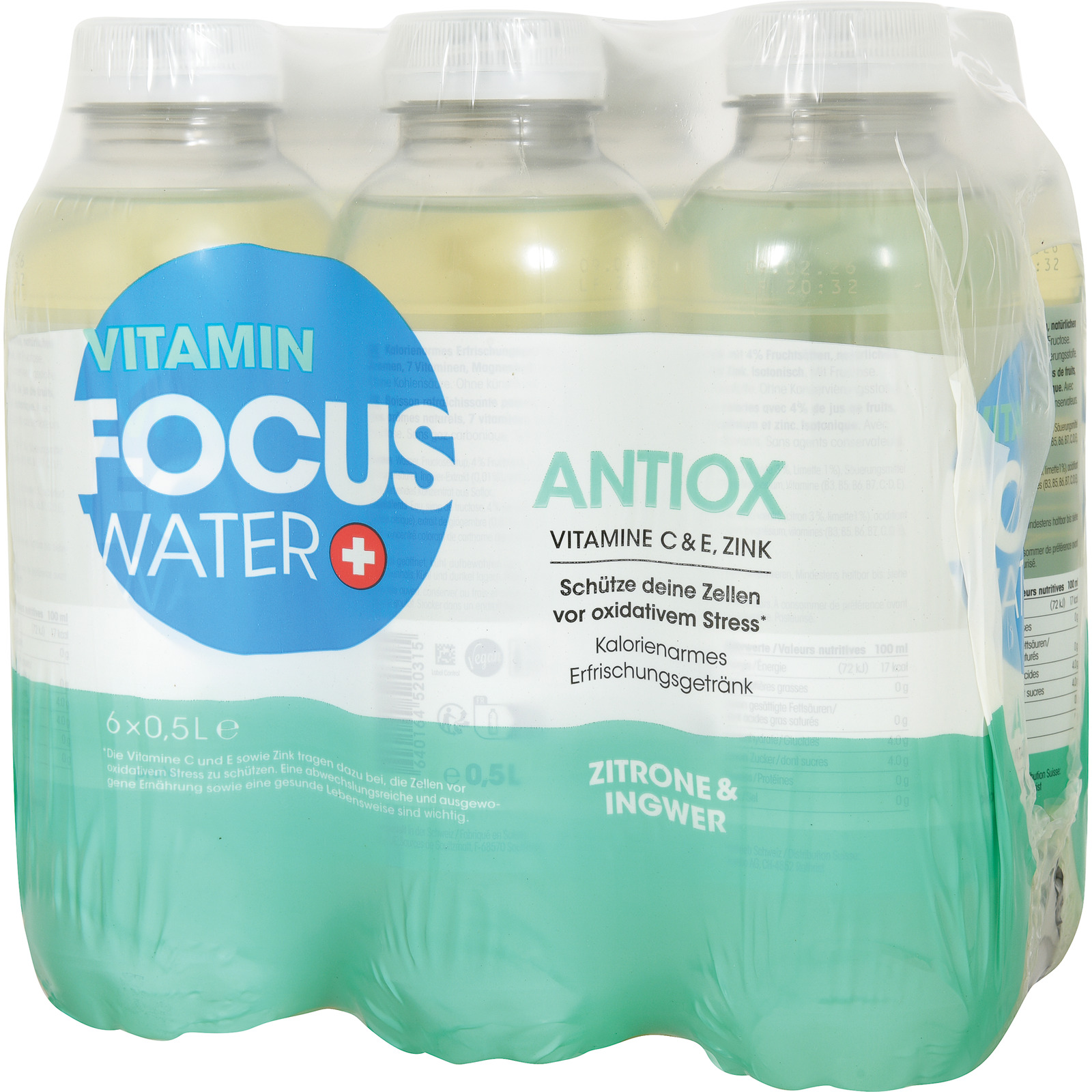 Focuswater Antiox Zitrone&Lime 6 x 50 cl