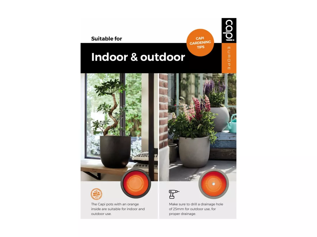 Jardinière Rib Carré 50 x 50 cm Noir