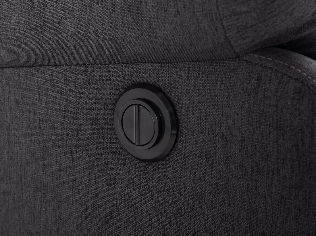 Canapé d'angle droit relax électrique en tissu gris anthracite LUNANO