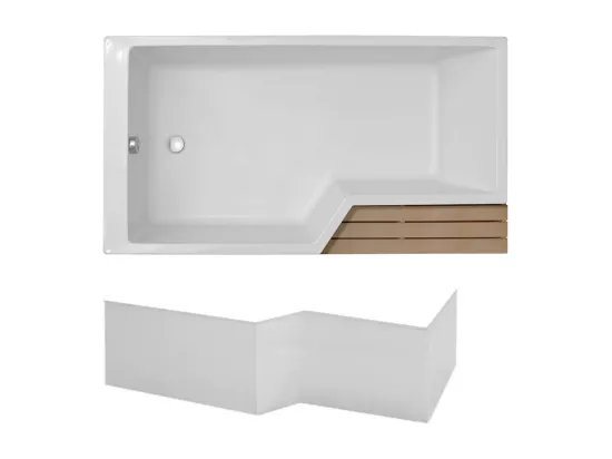 Baignoire bain douche 160 x 90 JACOB DELAFON Neo version gauche + tablier