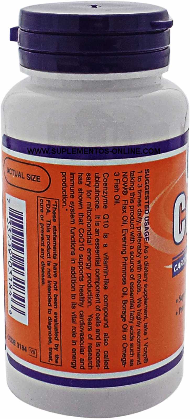 NOW Foods CoQ10 30 mg 60 cápsulas