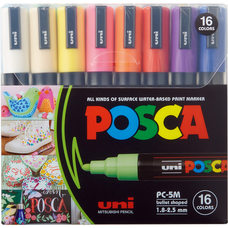 Uni-Ball Posca Marker PC-5M, 16 Stück, assortiert