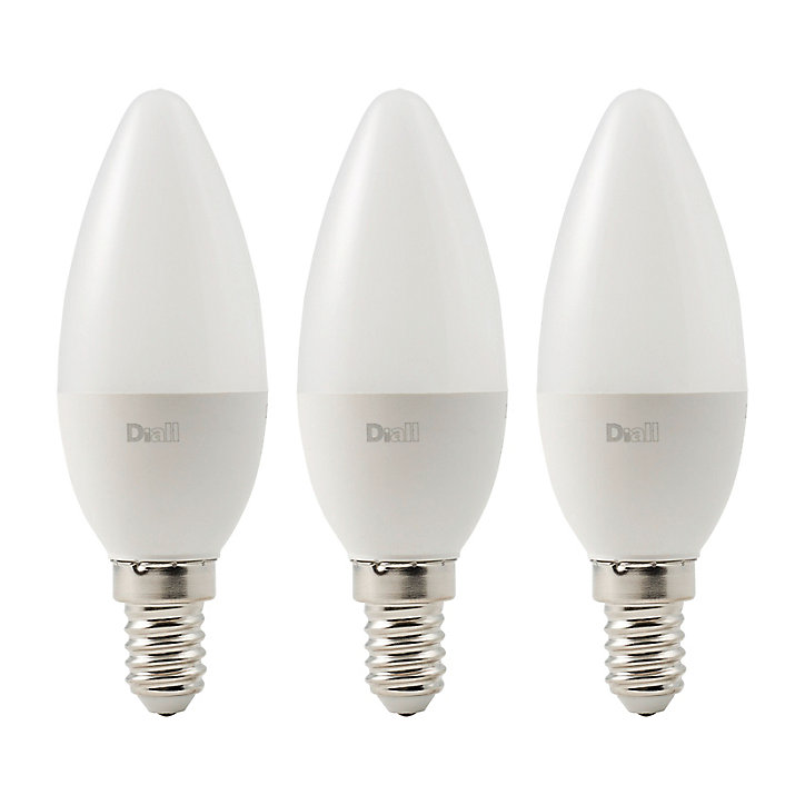3 ampoules LED Diall E14 5W=40W blanc chaud