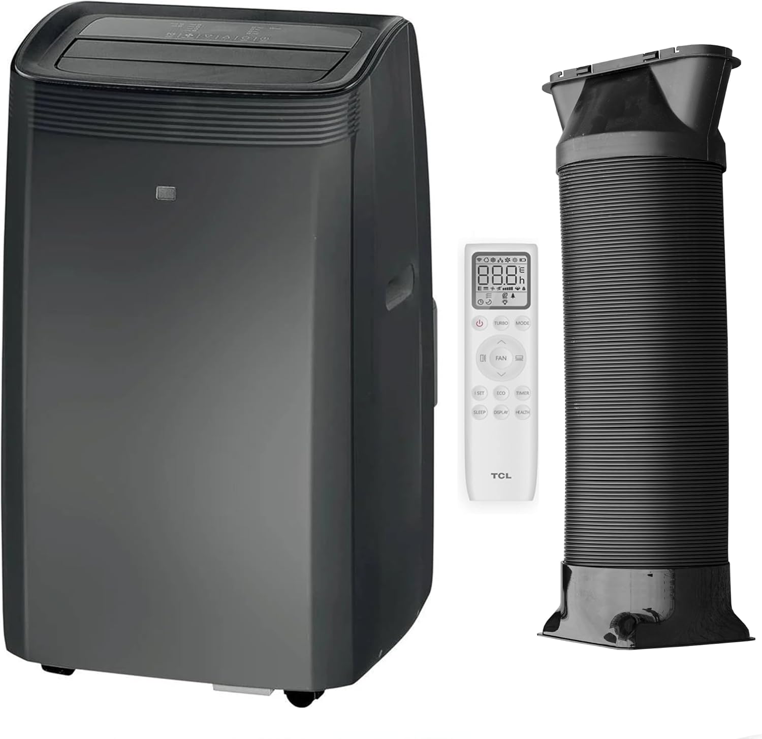 TCL TAC-12CPB/MZB Mobile Klimaanlage 12000 BTU bis 35m²: 3 Geschwindigkeitsstufen, Staubfilter, Timer, Bedienungsperre für Kleinkinder, Schlafmodus