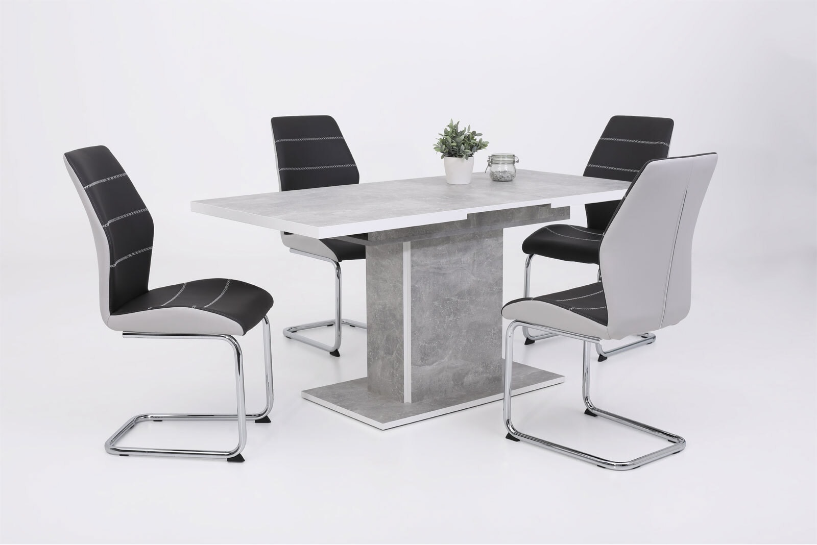 Tisch Alice T Grau/Weiß 120(160) x 76 x 80 cm