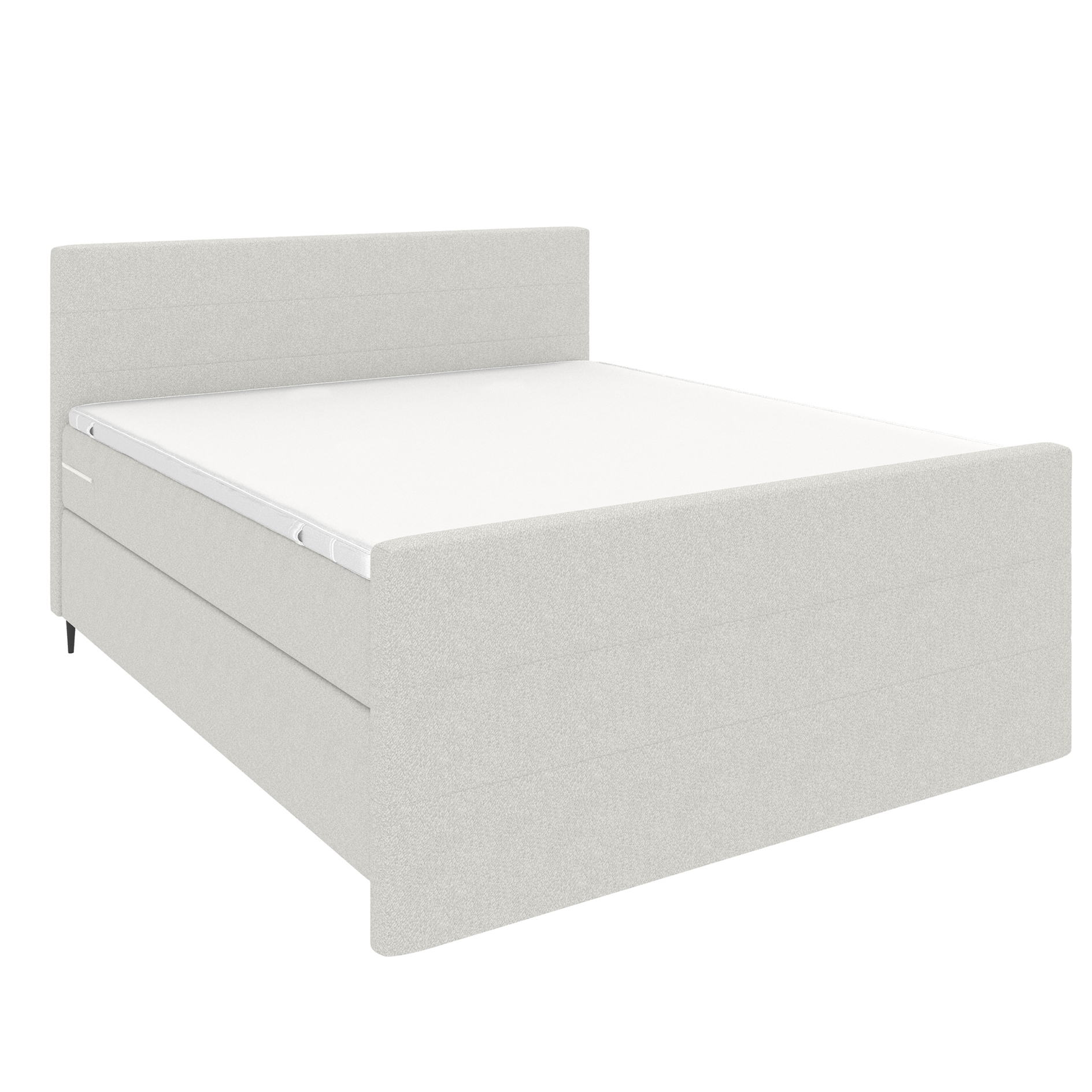 Boxspringbett - hellgrau - inklusive Topper - 180x200 cm