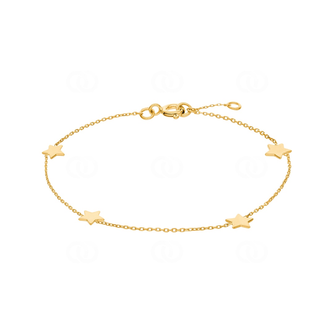 Armband 750/18 K Gelbgold Sterne 18cm