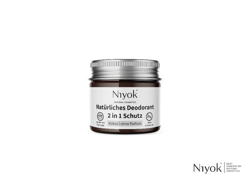 Niyok Deo Crème 2in1 Anti-Transpirant: Kokos ohne Parfum 40 Natürliches Deo für empfindliche Achseln mit hautschonendem Shea Butter