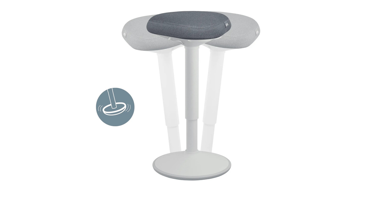 LeitzErgo Wiebelkruk met Gasveer (57 - 82 cm) stoel  (Grijs)