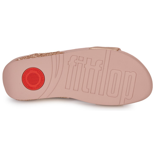 FitFlop - LULU GLITTER SLIDES - Rose / Or rose