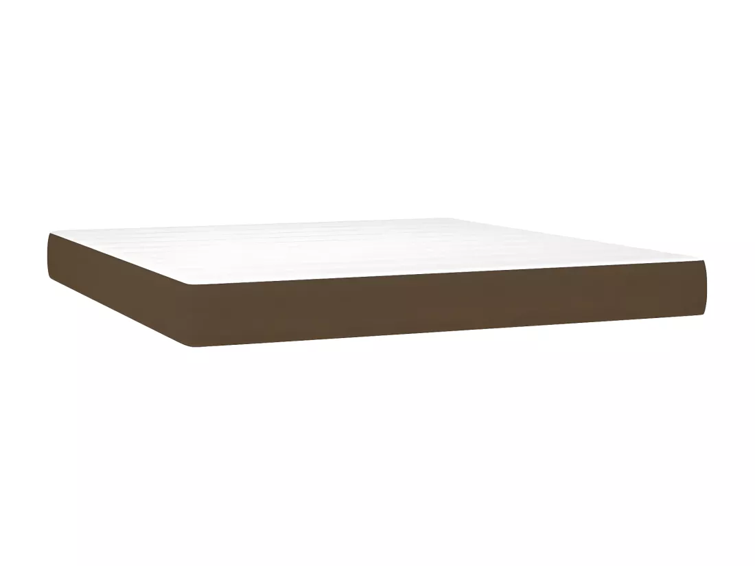 Sommier tapissier matelas et LED Marron foncé 160x200 cm Tissu