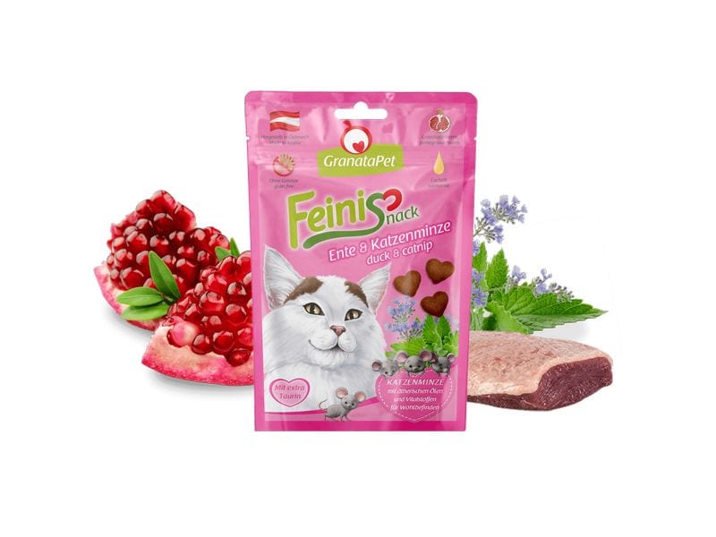 GranataPet FeiniSnack Ente & Katzenminze 50g Ergänzungsfuttermittel für Katzen