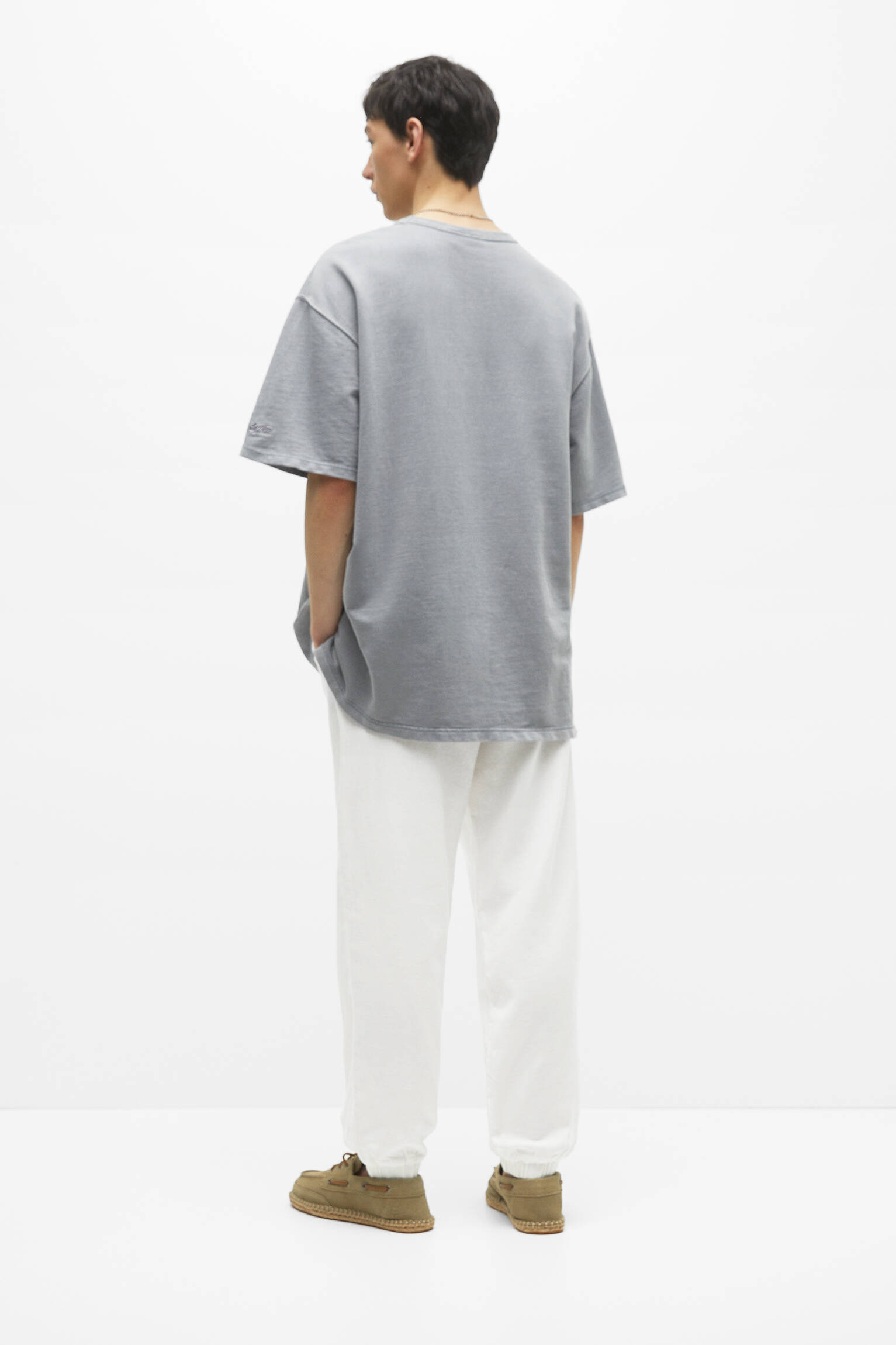 Calça jogger rústica de linho - branco off-white