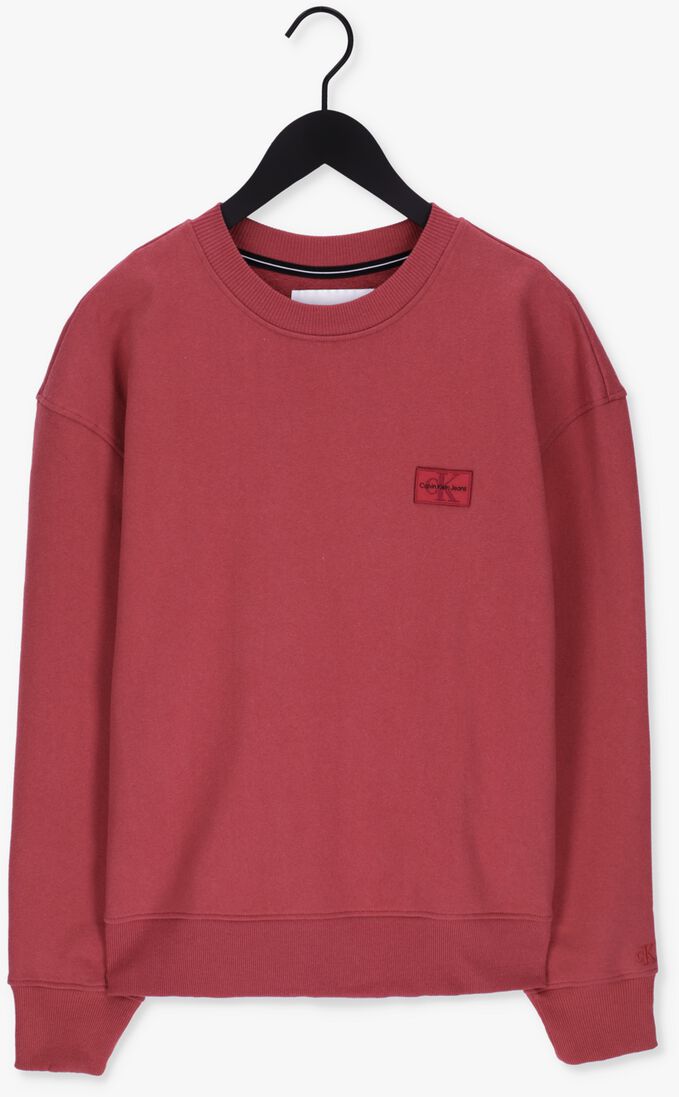 CALVIN KLEIN rode calvin klein sweater shrunken badge crew neck
