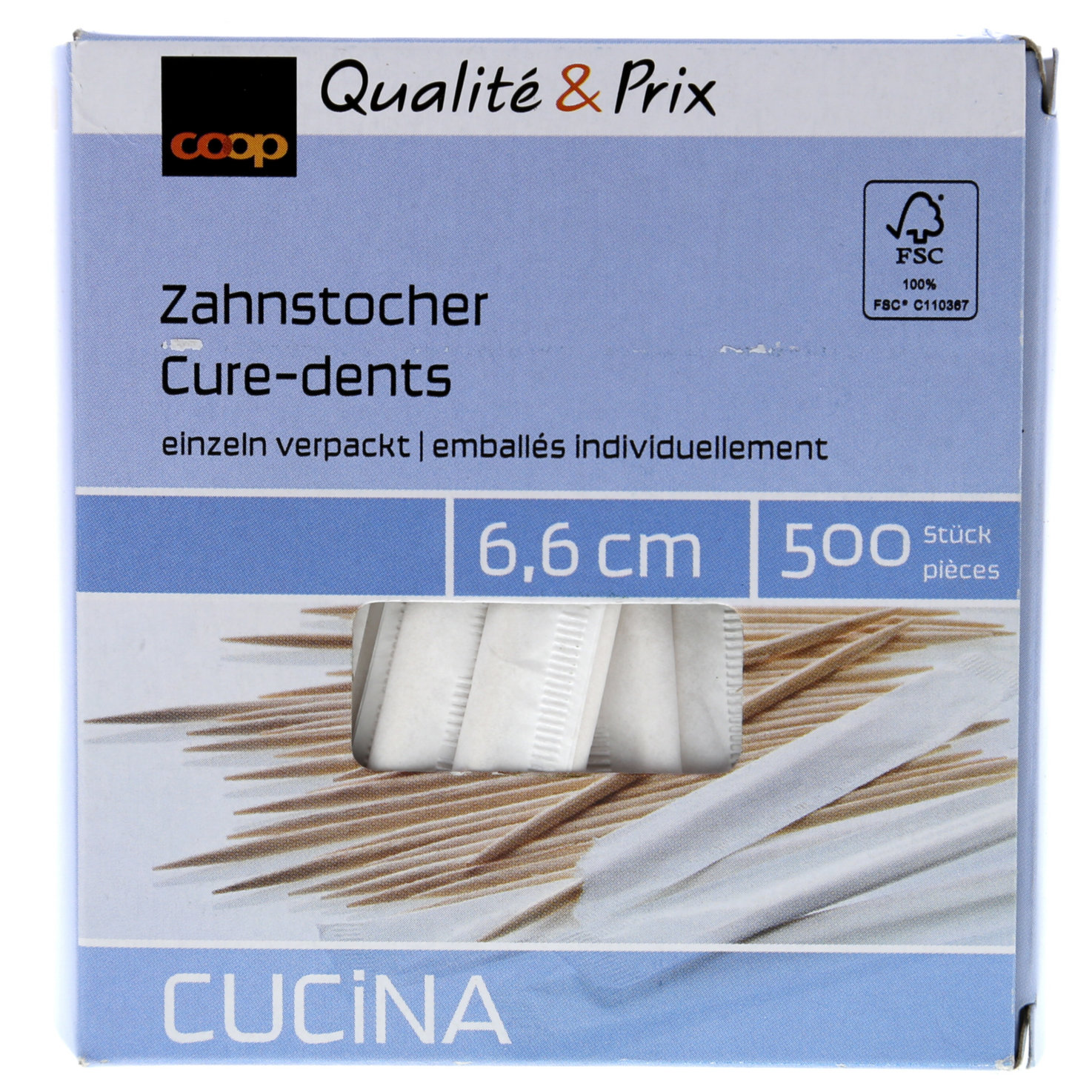 Qualité & Prix Zahnstocher einzeln verpackt 66mm