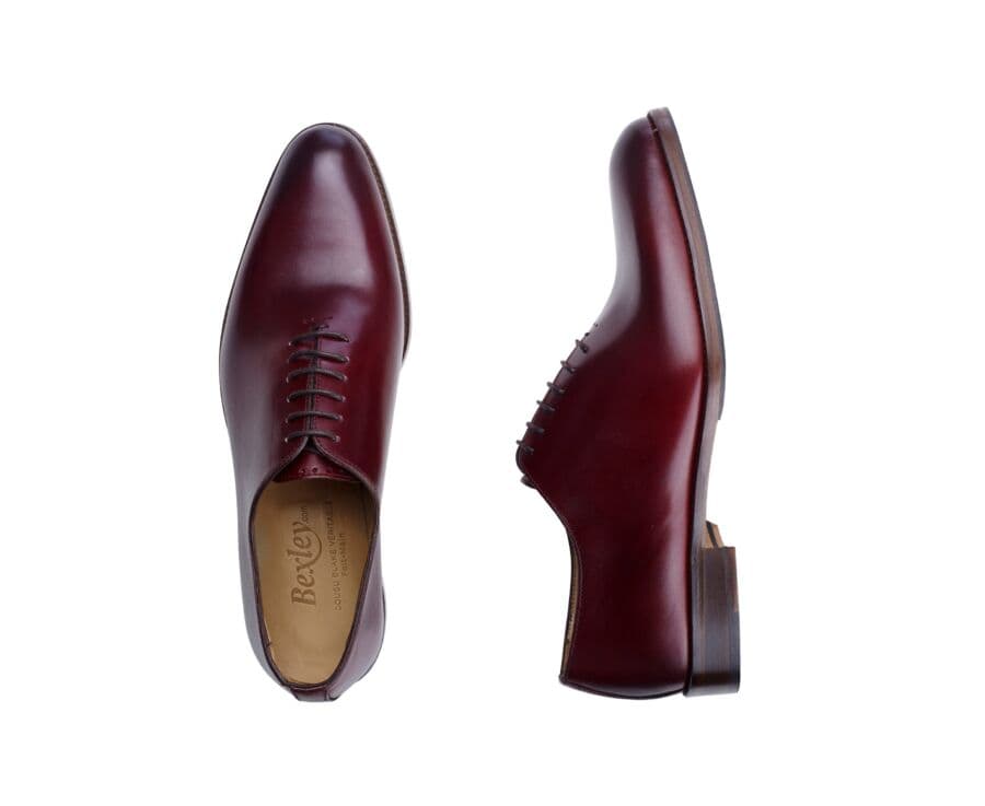 Richelieu homme Bordeaux Patiné semelle cuir avec patin - PETER PATIN