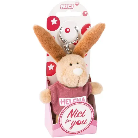 NICI Schlüsselanhänger Hase mit T-Shirt Helena 10cm, beige