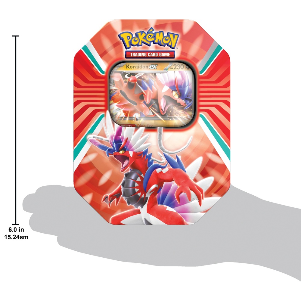 Pokémon-Sammelkartenspiel: Paldea Legends Tin Koraidon oder Miraidon Sortiment