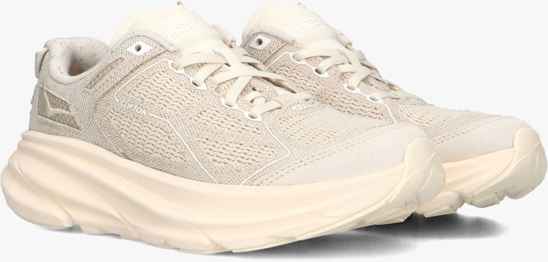 beige hoka lage sneakers clifton one9 d