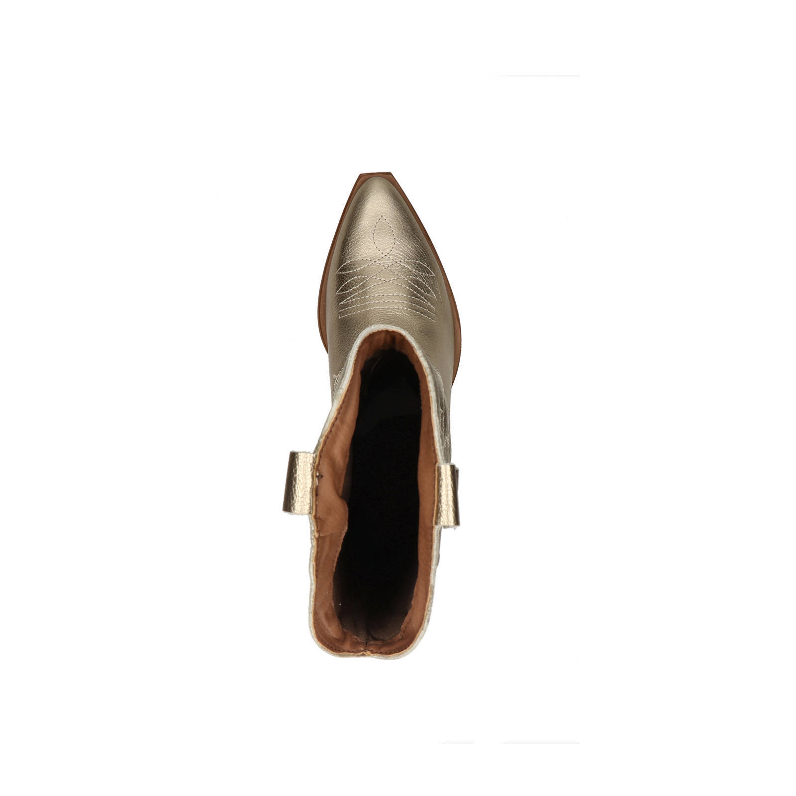 Nelson leren cowboylaarzen goud metallic