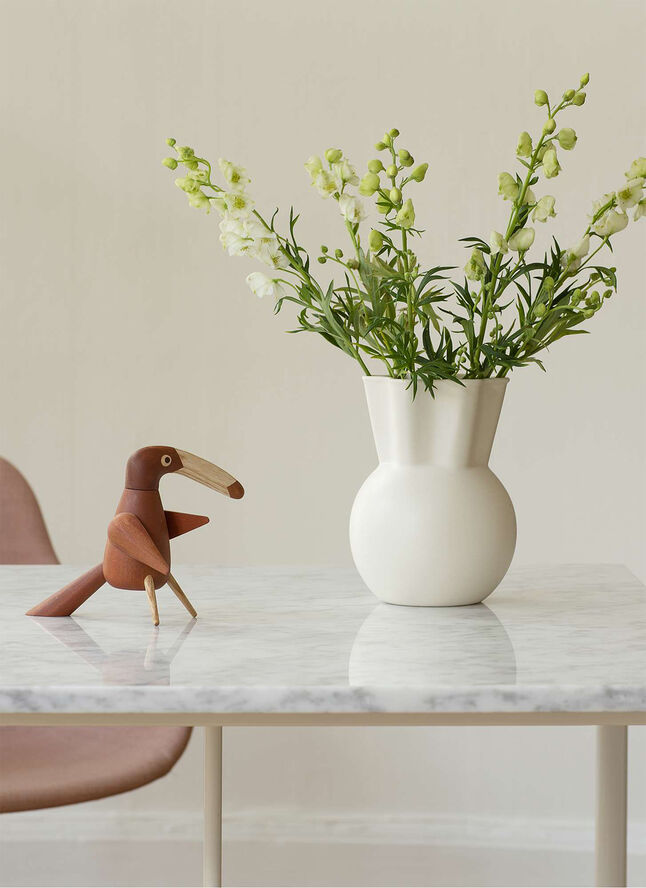 Spring Copenhagen Stor vase hvid - big white vase / SVUNGEN TOP Hvid